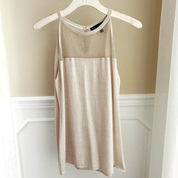 WHBM size M Sheer Yoke Shimmer Tank Top - Picture 3 of 16